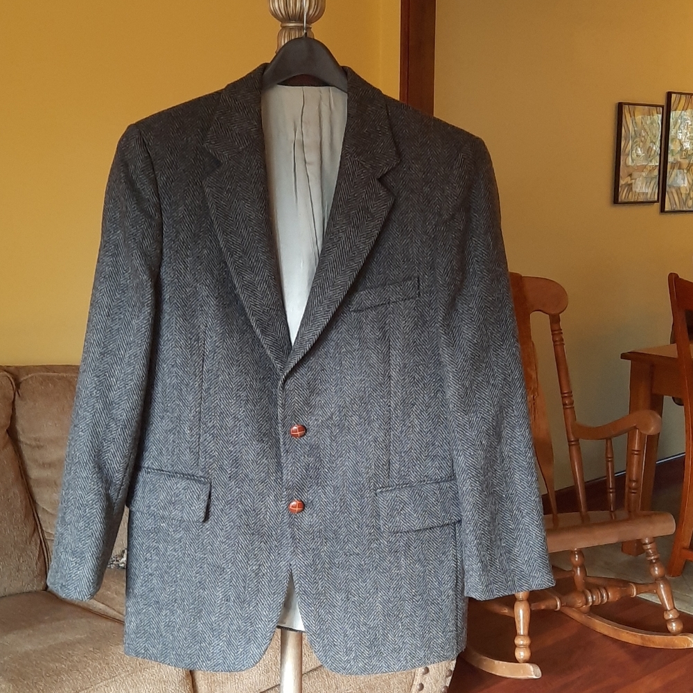 Men's Vintage Wool Fully Lined Tweed Blazer